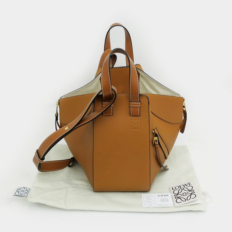 Loewe Hammock Small 38712kbn60 Brown Shoulder Hand 2way Bag Leather