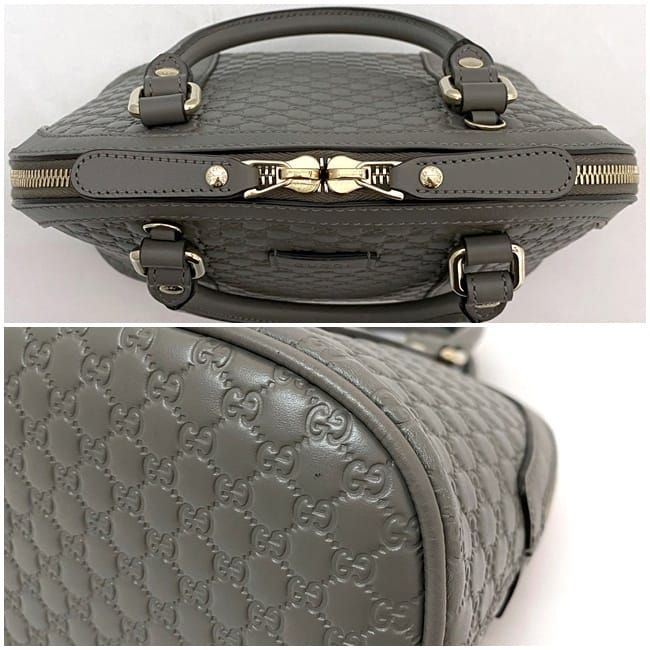 Gucci 2 Way Bag F21470 Grey Micro Stripe 449654