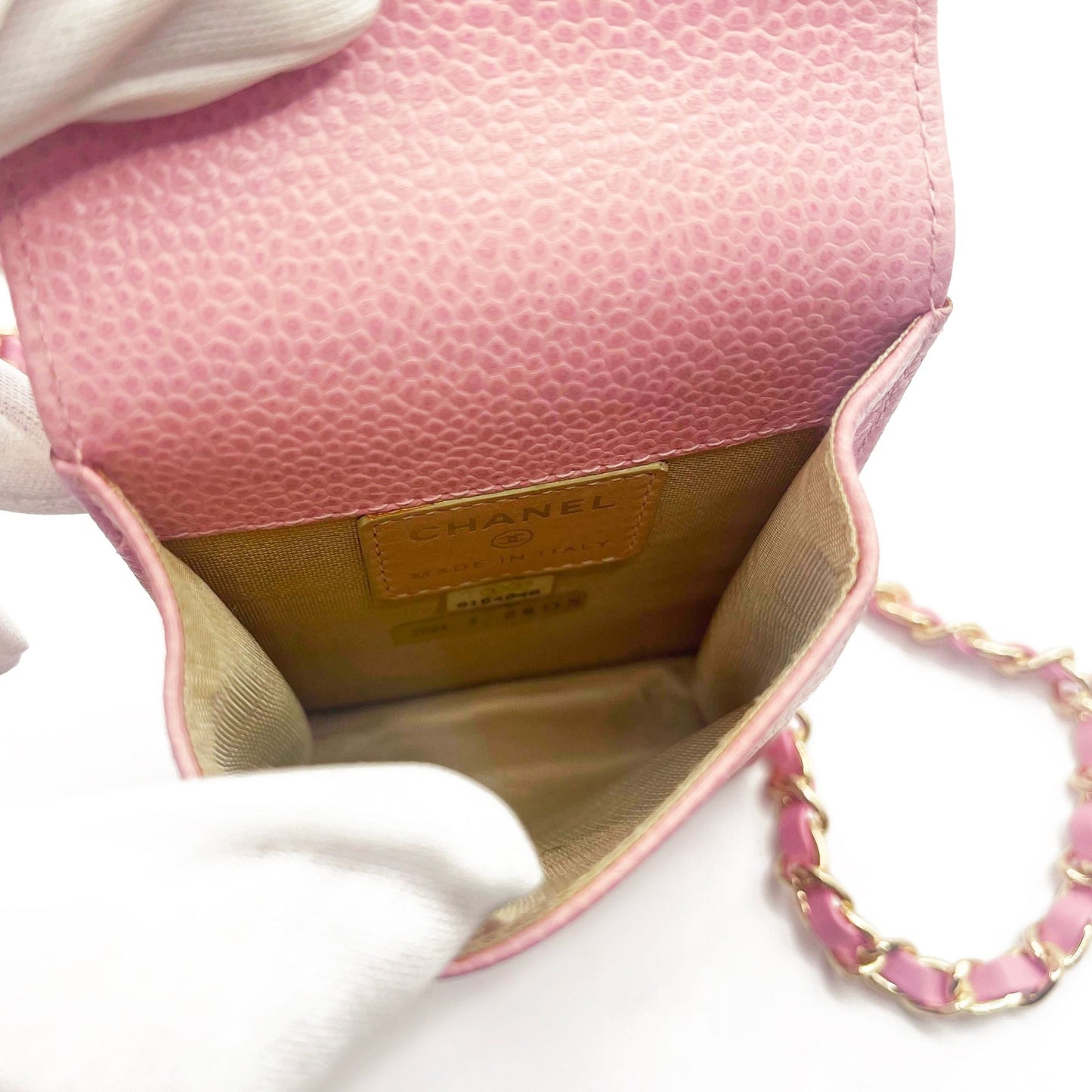 CHANEL Vintage Mini Flap Caviar Leather Pouch Cigarette Case Crossbody