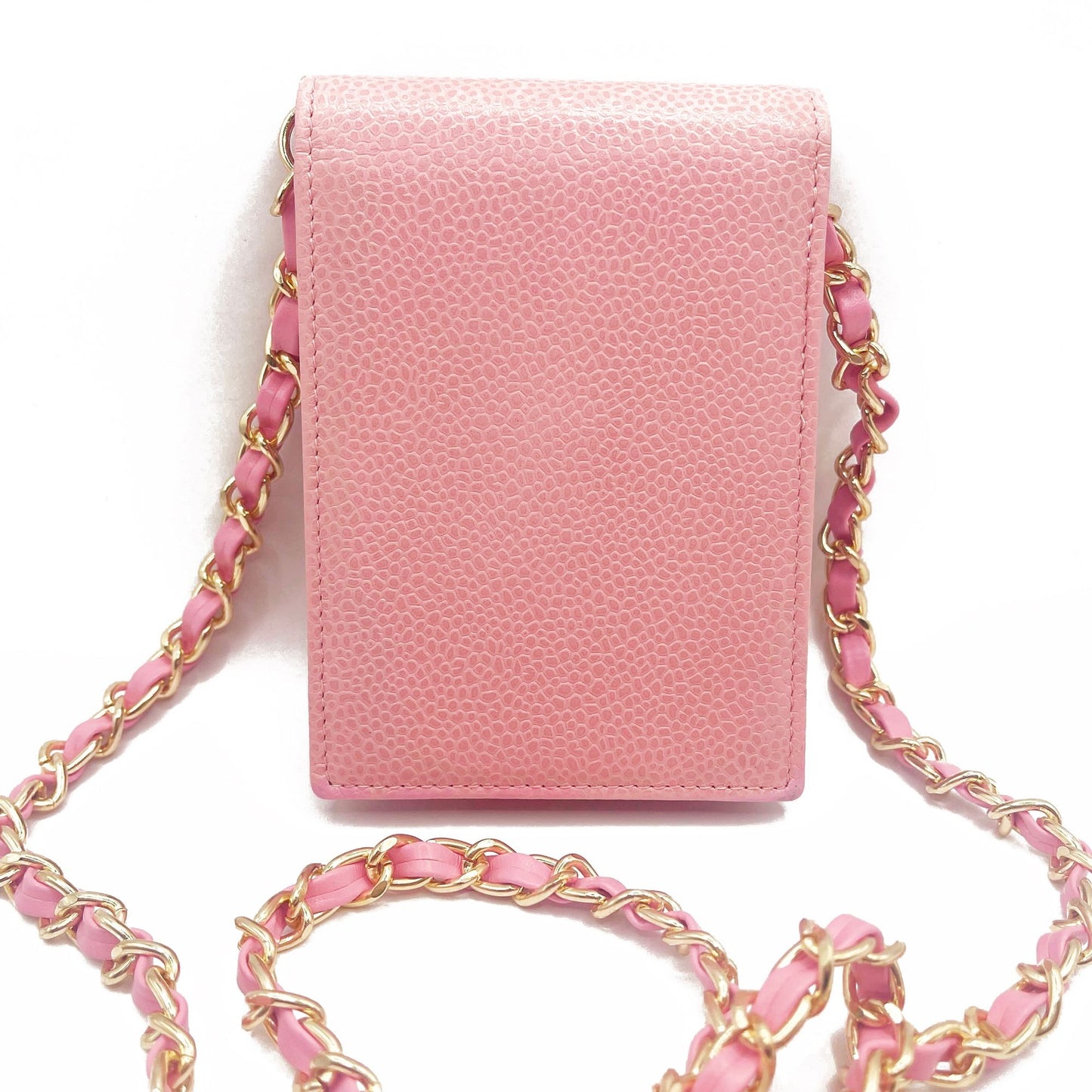 CHANEL Vintage Mini Flap Caviar Leather Pouch Cigarette Case Crossbody