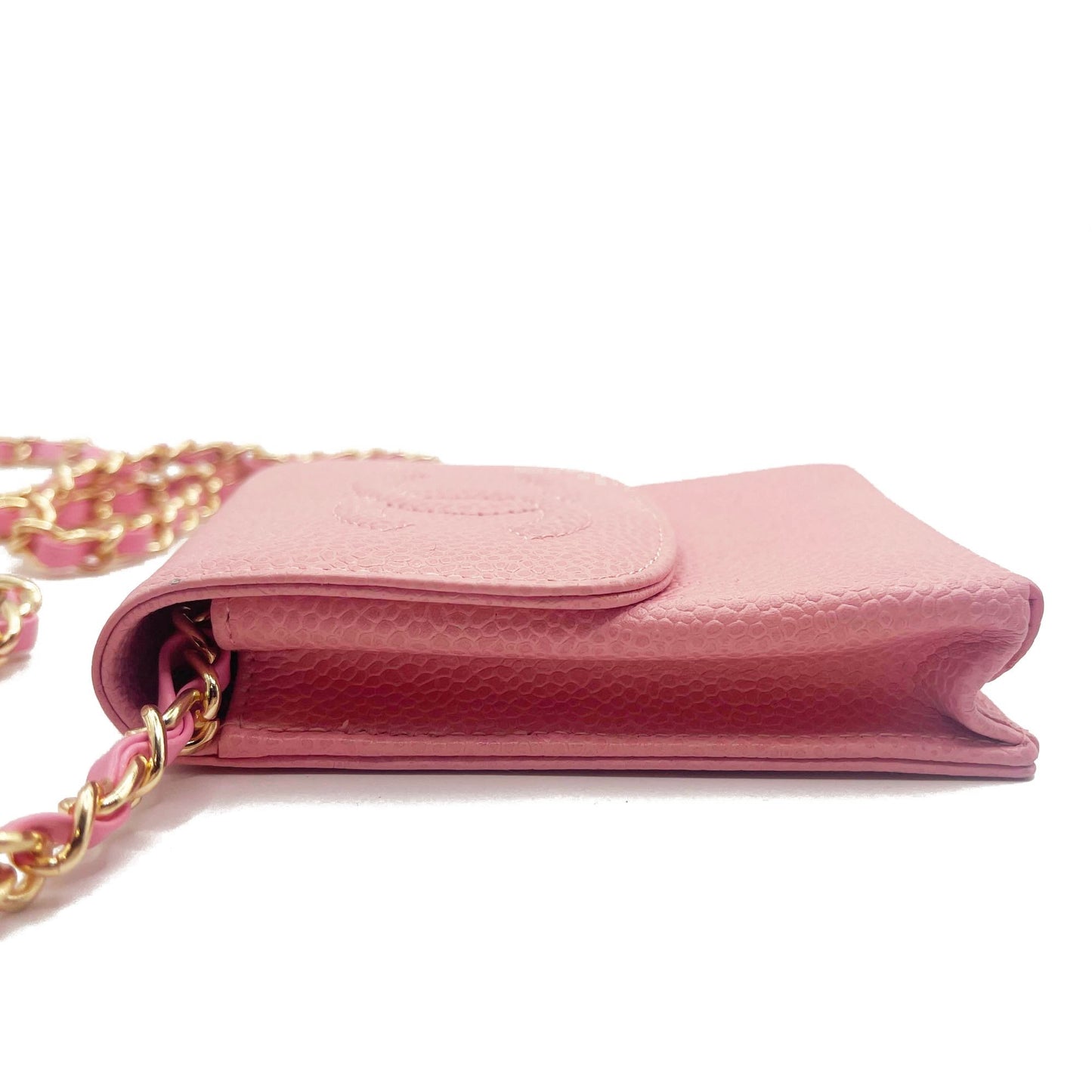 CHANEL Vintage Mini Flap Caviar Leather Pouch Cigarette Case Crossbody