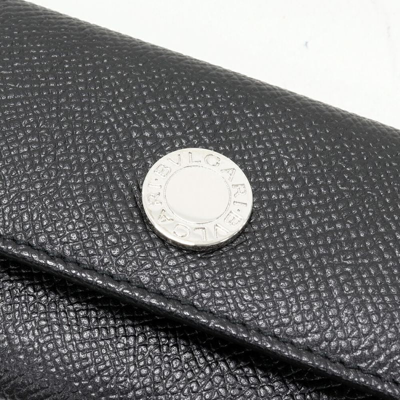 Bulgari 6-ribbon Key Case Bulgari Classico Grain Calf Leather Black 20234