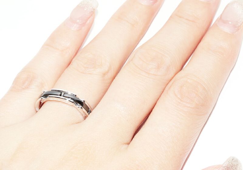Chanel Ring 18K White Gold Black Ceramic J12 Ultra Collection Ring Small Model