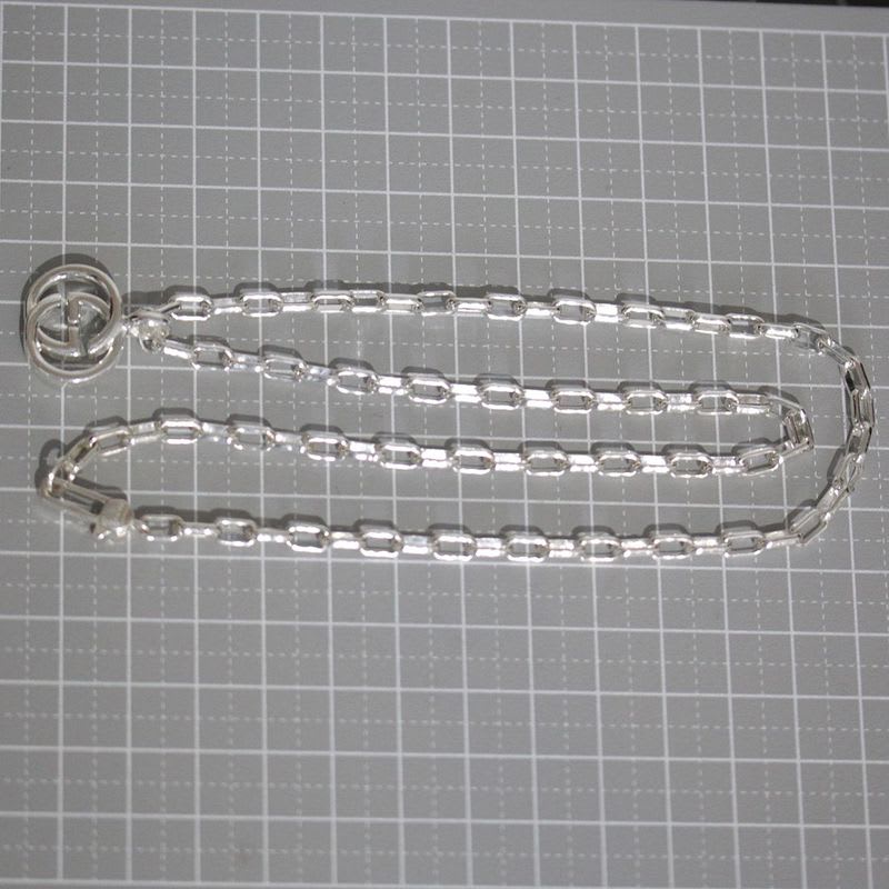 Gucci G Logo Necklace Silver 925 Unisex E1033
