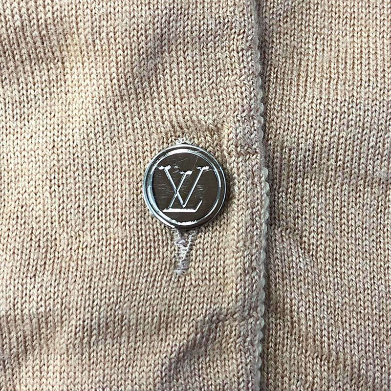 Louis Vuitton Cashmere Wool Side Bow Knit Cardigan Rw152a F8kc05mts Pink M