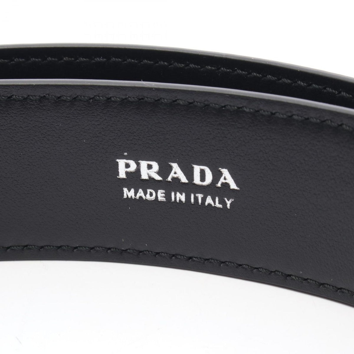 Prada Belt Triangle Logo Black Leather — view 4