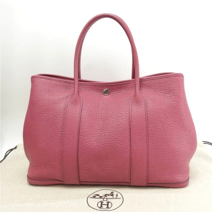 Hermes Garden Party 36 PM Negonda Leather Tote Bag Pink Handbag Purse
