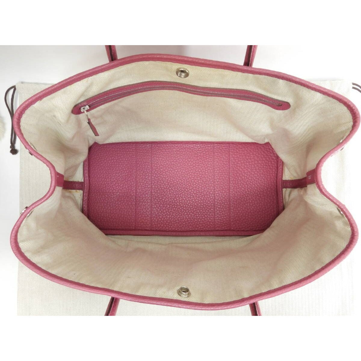 Hermes Garden Party 36 PM Negonda Leather Tote Bag Pink Handbag Purse