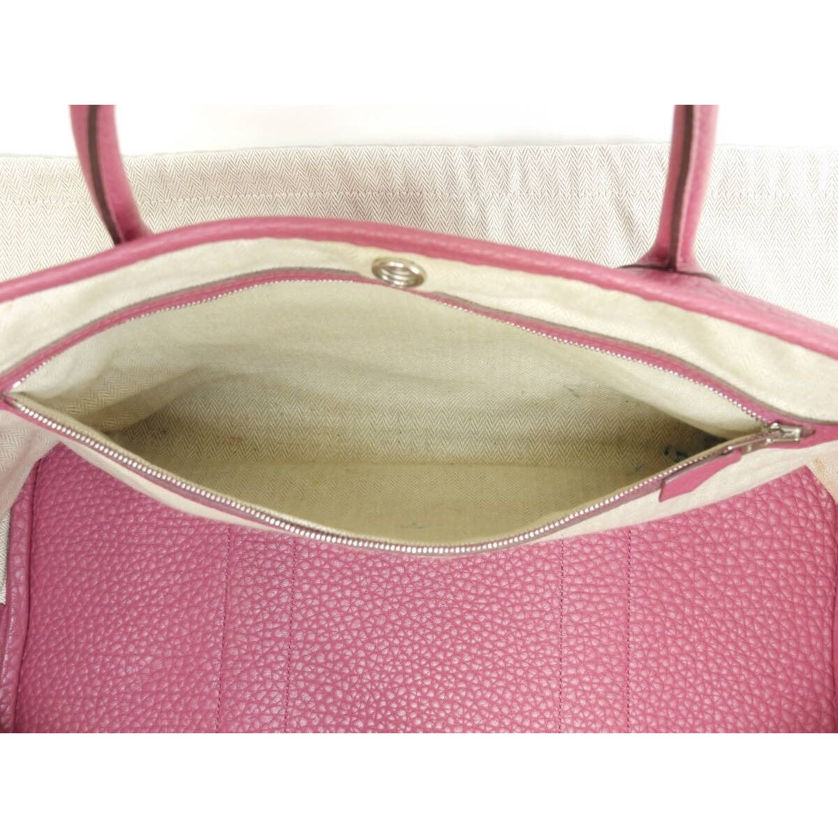 Hermes Garden Party 36 PM Negonda Leather Tote Bag Pink Handbag Purse