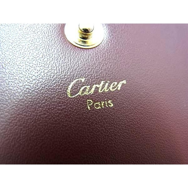 Cartier Must Line Leather Coin Case Purse Bordeaux — view 5