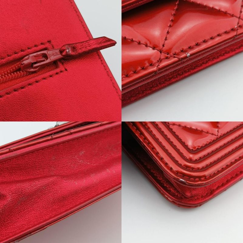 Chanel Boy Chanel Red Patent A68911 19500991