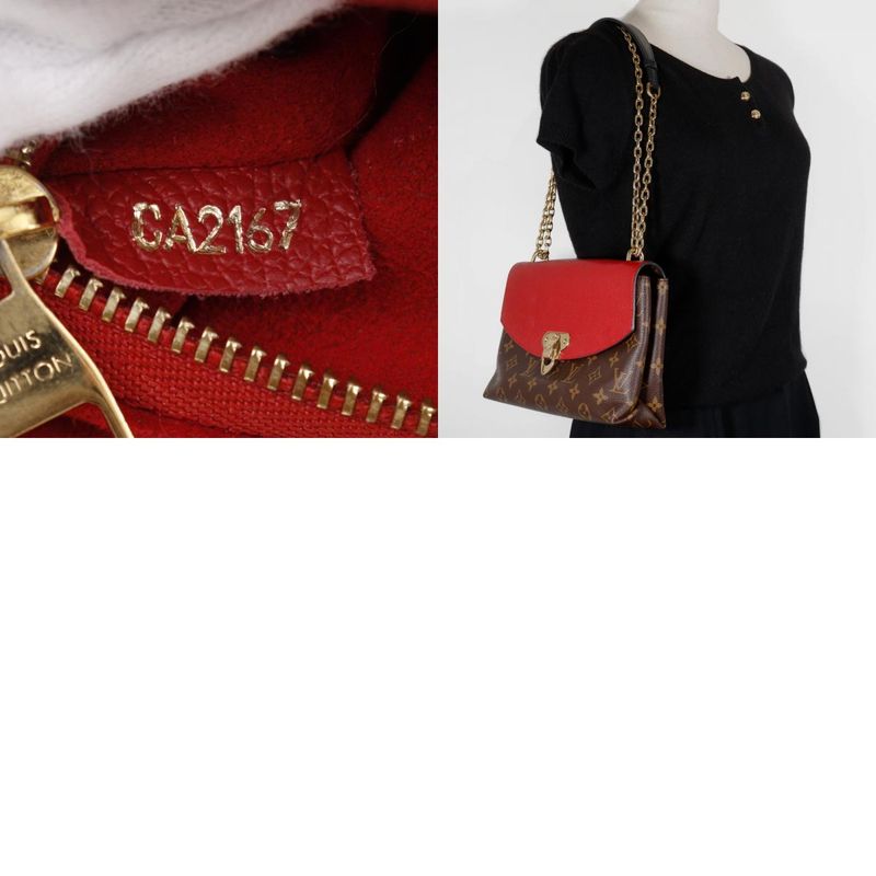 Louis Vuitton Saint Placide M43713 Monogram Canvas Threes Brown/red Ca2167