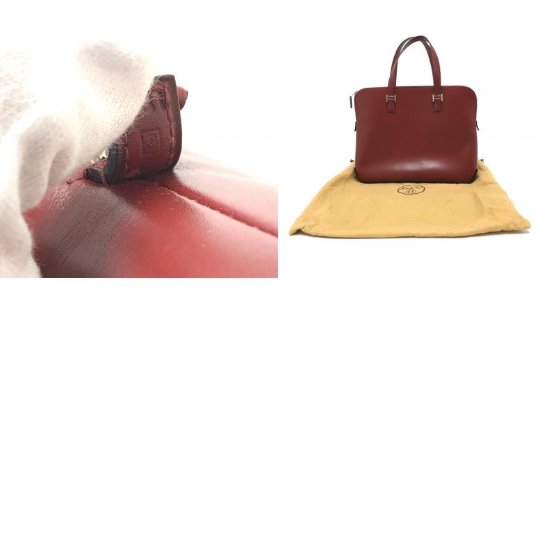 Hermes Tote Bag Escapada Box Calf Bordeaux Burgundy