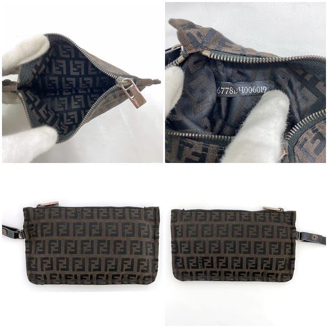Fendi Tote Bag Brown Black Zucchino