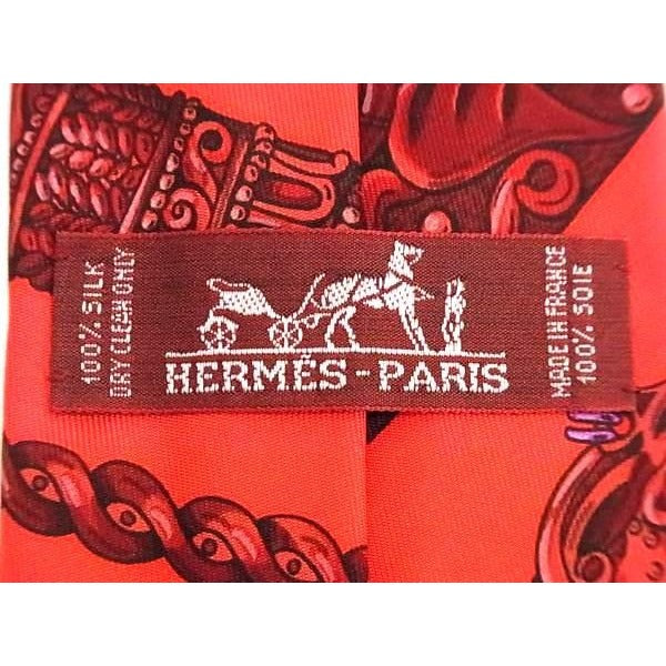 Hermes 100% Silk Tie Business Gentleman Red Bk0009 — view 3