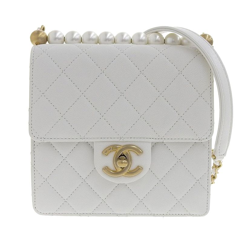 Chanel Matelasse Shoulder Bag With Pearls Shoulder Bag
