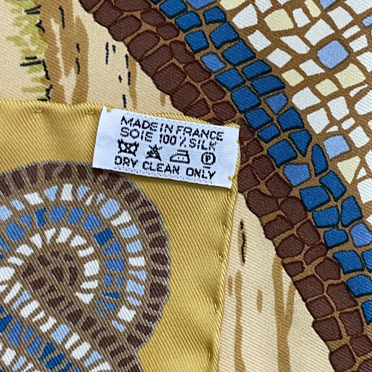 Hermes Scarf Silk Carre 90 Under the Cedar Sous le Cedre Yellow — view 10