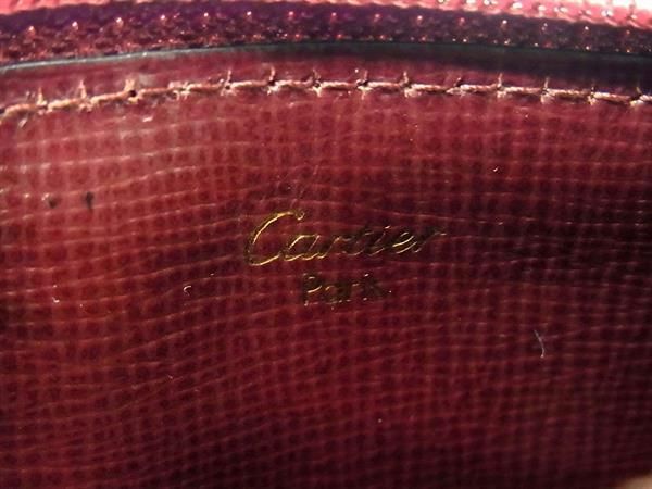 Cartier Must Line Leather Coin Case Coin Purse Coin Purse Bordeaux