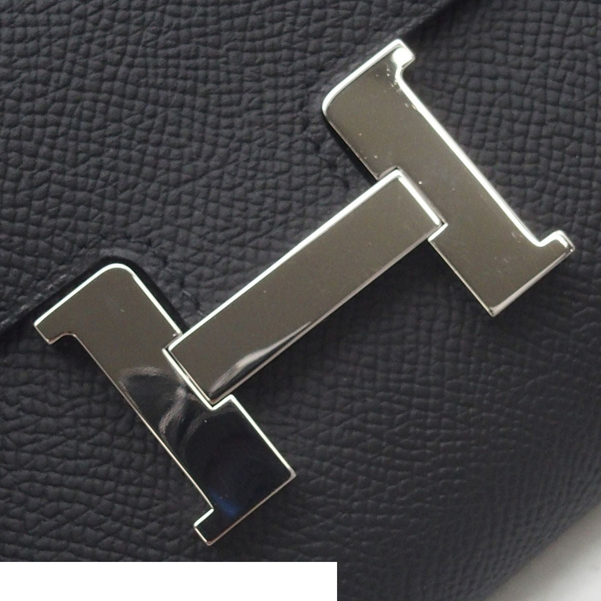 Hermes Constance Long to Go Black Silver Epsom Wallet Shoulder Bag — view 8