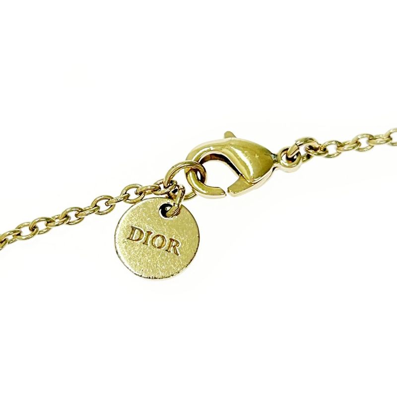 Christian Dior GP Crystal Clair D Lune Necklace Women's Gold 364135 Necklace