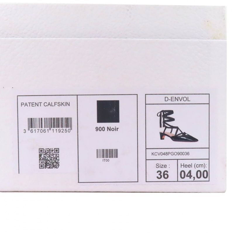 Christian DIOR D-envol Patent Leather Square Toe Lace Up Pumps Black 36 With