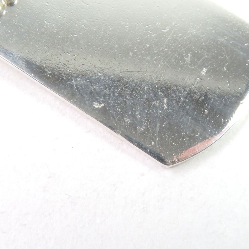 Gucci 925 Logo Engraved Double Dog Tag Ball Chain Necklace Silver