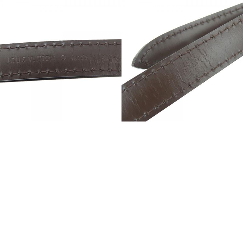 Louis Vuitton Shoulder Strap Leather Brown Gold Hardware For Damier Accessories