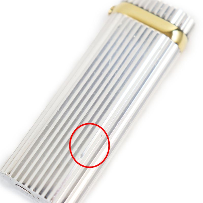 Cartier 1P Sapphire Oval Stripe Pattern Roller Type Smoking