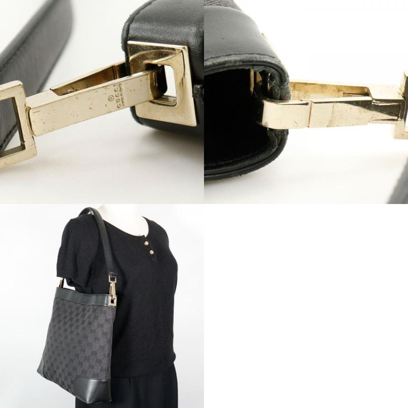 Gucci One Shoulder 001.4231 GG Canvas Black Ladies Shoulder Bag