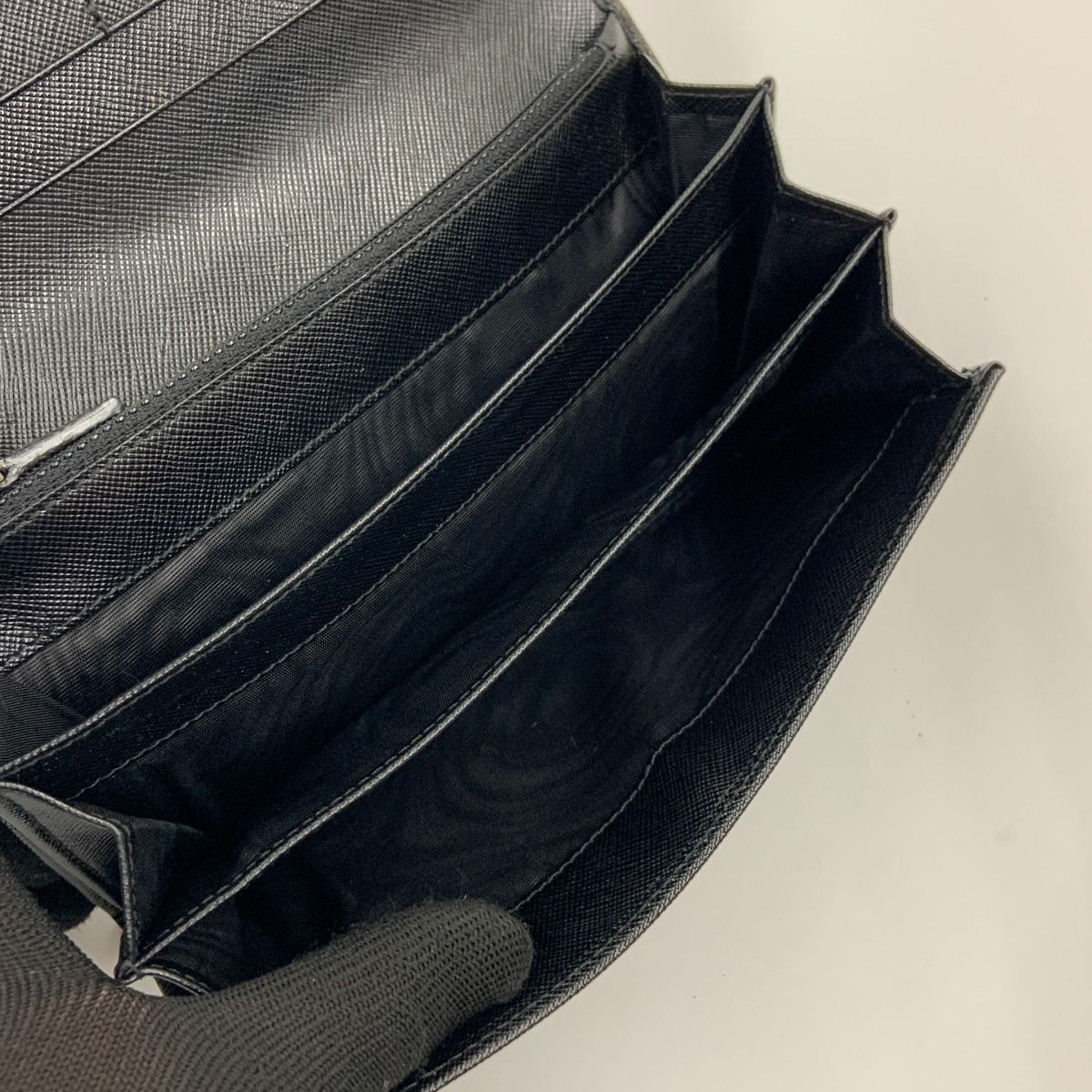 Prada Saffiano Long Wallet Black
