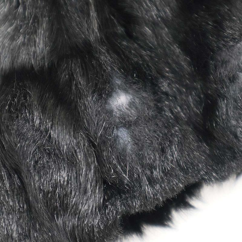 Prada 10aw Nutria Fur Collar Goat Fur Double Coat Black