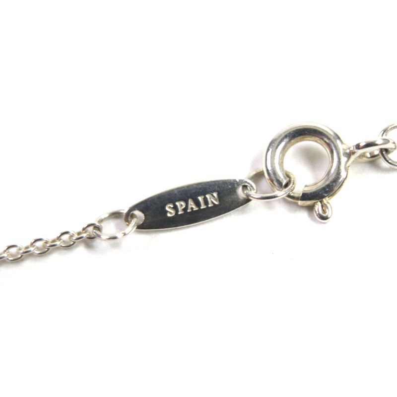 Tiffany & Co By-the-yard Ag925 1P Pink Sapphire Chain Necklace Silver Pink