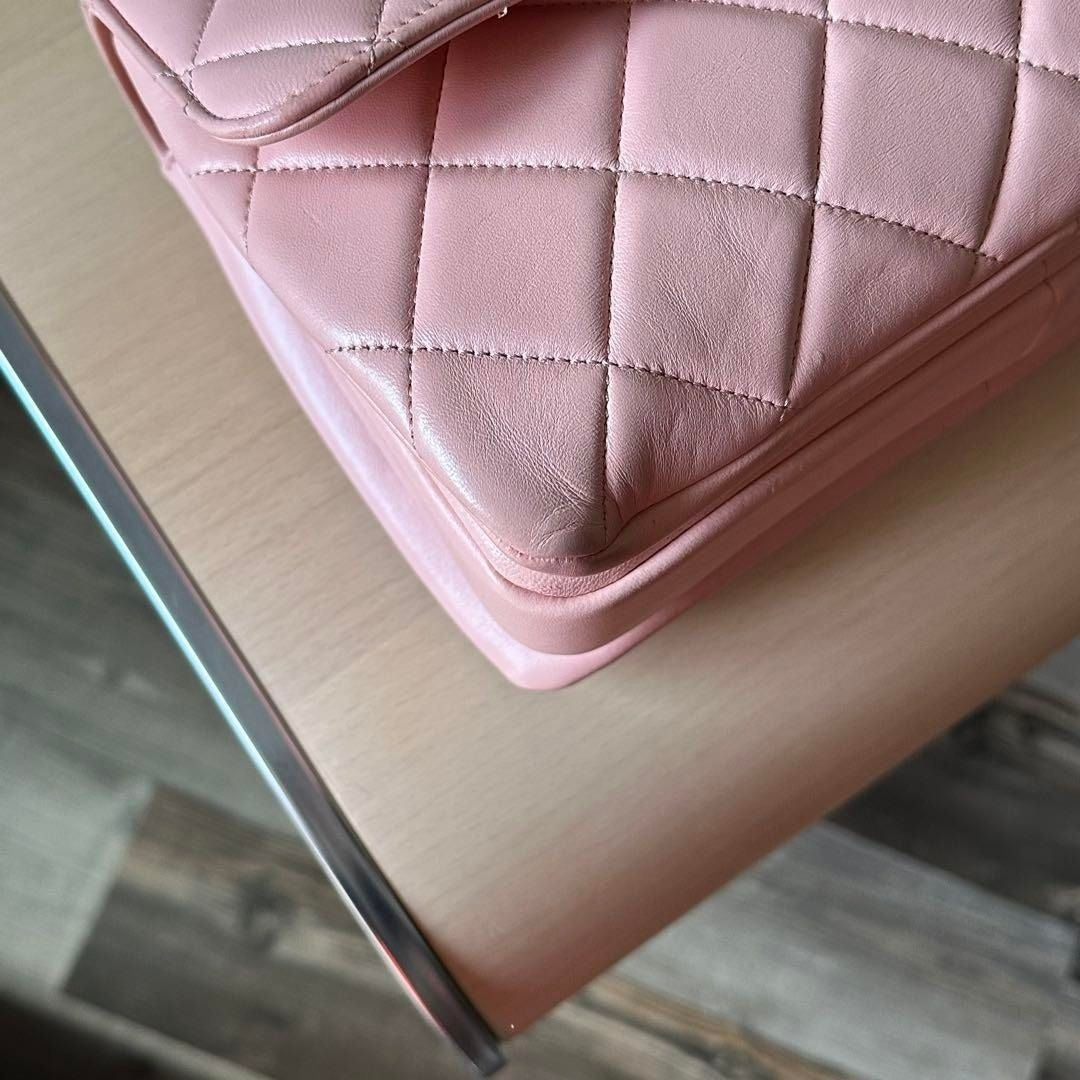CHANEL Trendy Lambskin Quilted Small CC Dual Handle Flap Bag Pink Tote