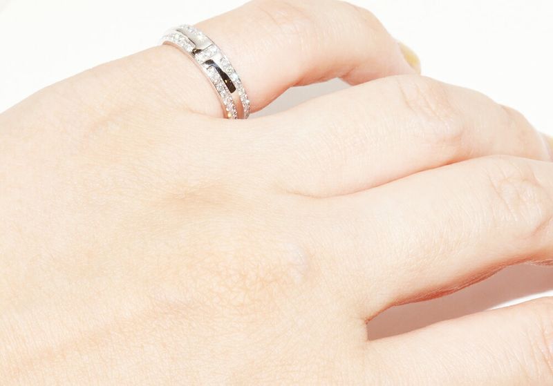 Tiffany & Co Ring 18K White Gold Diamond 040ct TTWO Narrow Ring Full Diamond