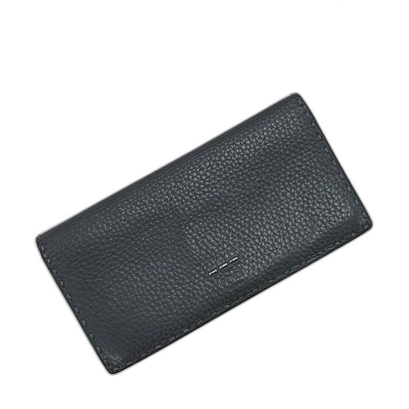 Fendi Bifold Wallet Gray Leather