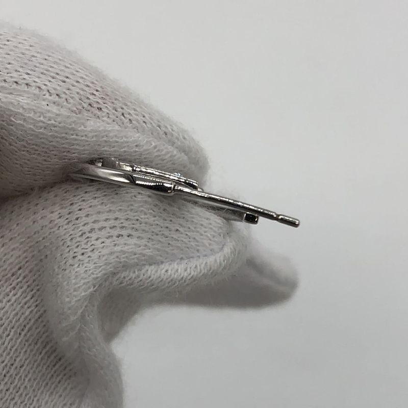 Dior Christian Dior Rhinestone Hoop Earrings Silver Ladies Men Fashion Vintage