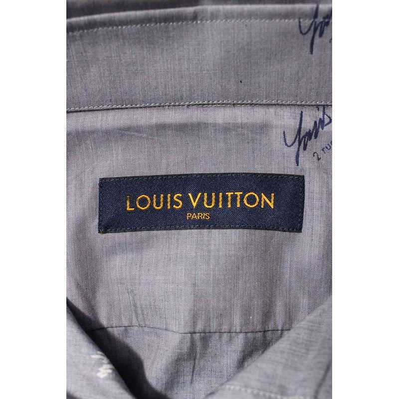 Louis Vuitton 20 AW Rm202 Q XOA Hjs41 W DNA Collar Logo Long Sleeve Shirt Men XS — view 3