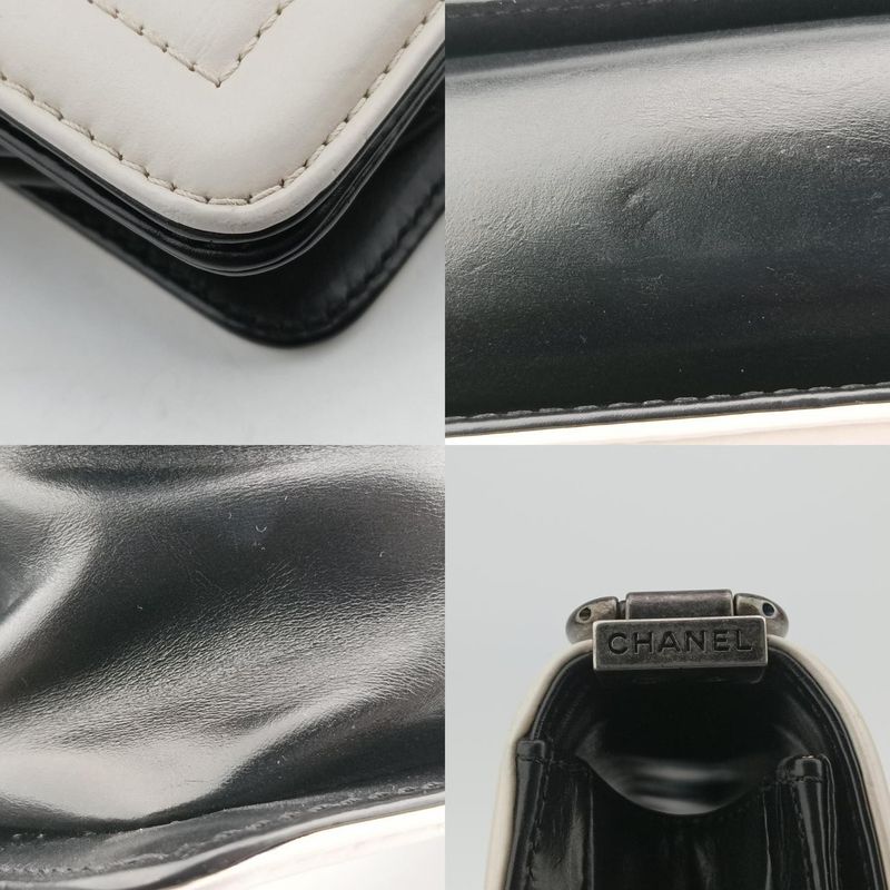 Chanel Boy Chanel Black And White Leather A66713 15641012