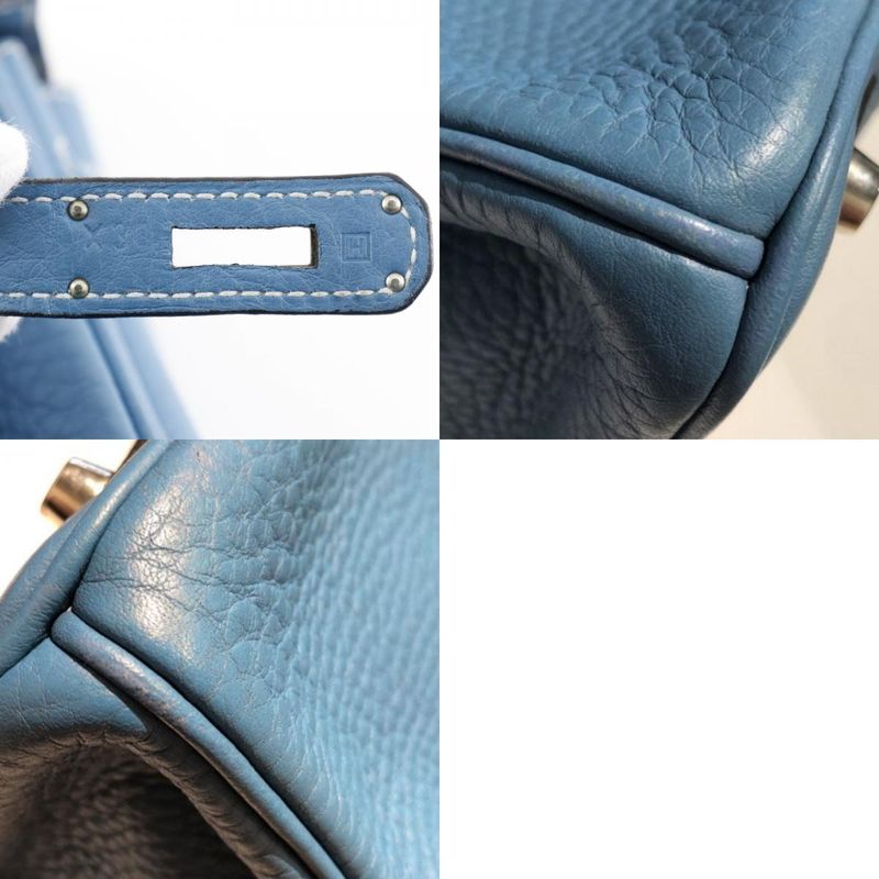 Hermes Birkin 30 Taurillon Clemence Blue Jean Silver Hardware □H Ladies Handbag