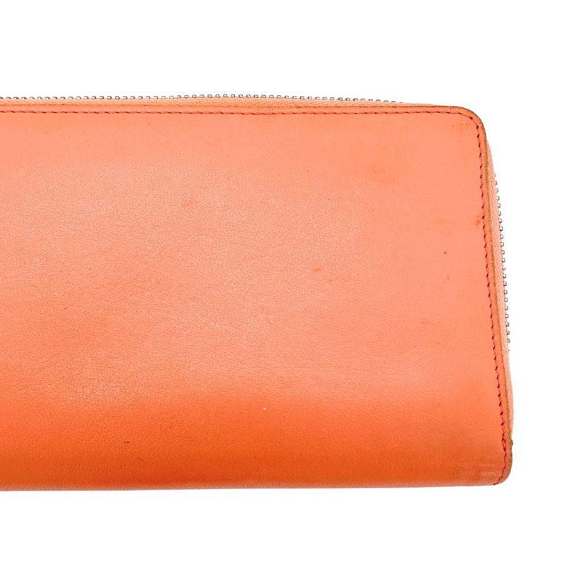 Balenciaga Round Zipper Calf Women's Long Wallet