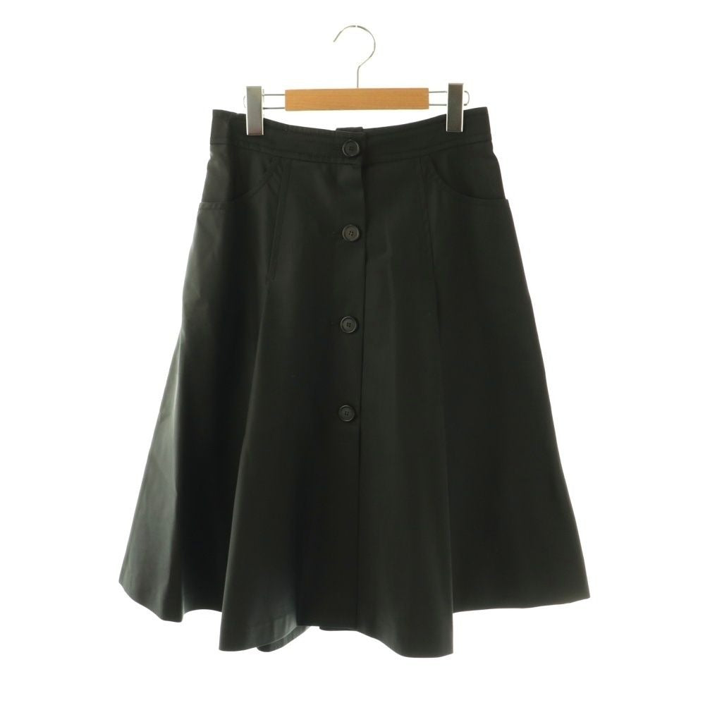 Prada Front Button Mid Mole Long Black Skirt