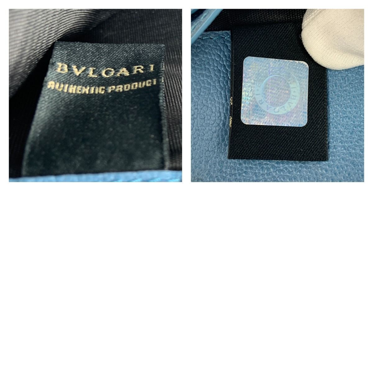 Bvlgari Leather Bifold Wallet Blue