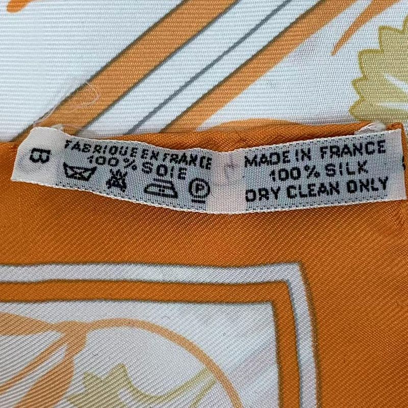 Hermes Carre 90 Wild Carnation Or Nadesico Silk Scarf Orange