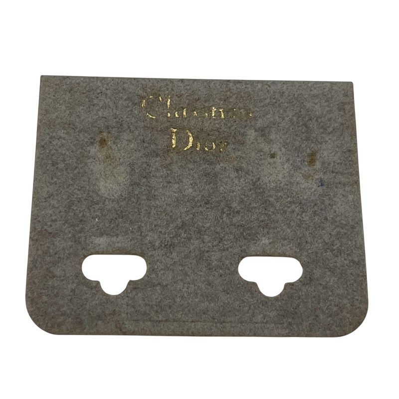 Christian DIOR Earrings Metal Faux Pearl Colored Stone Flower Gold