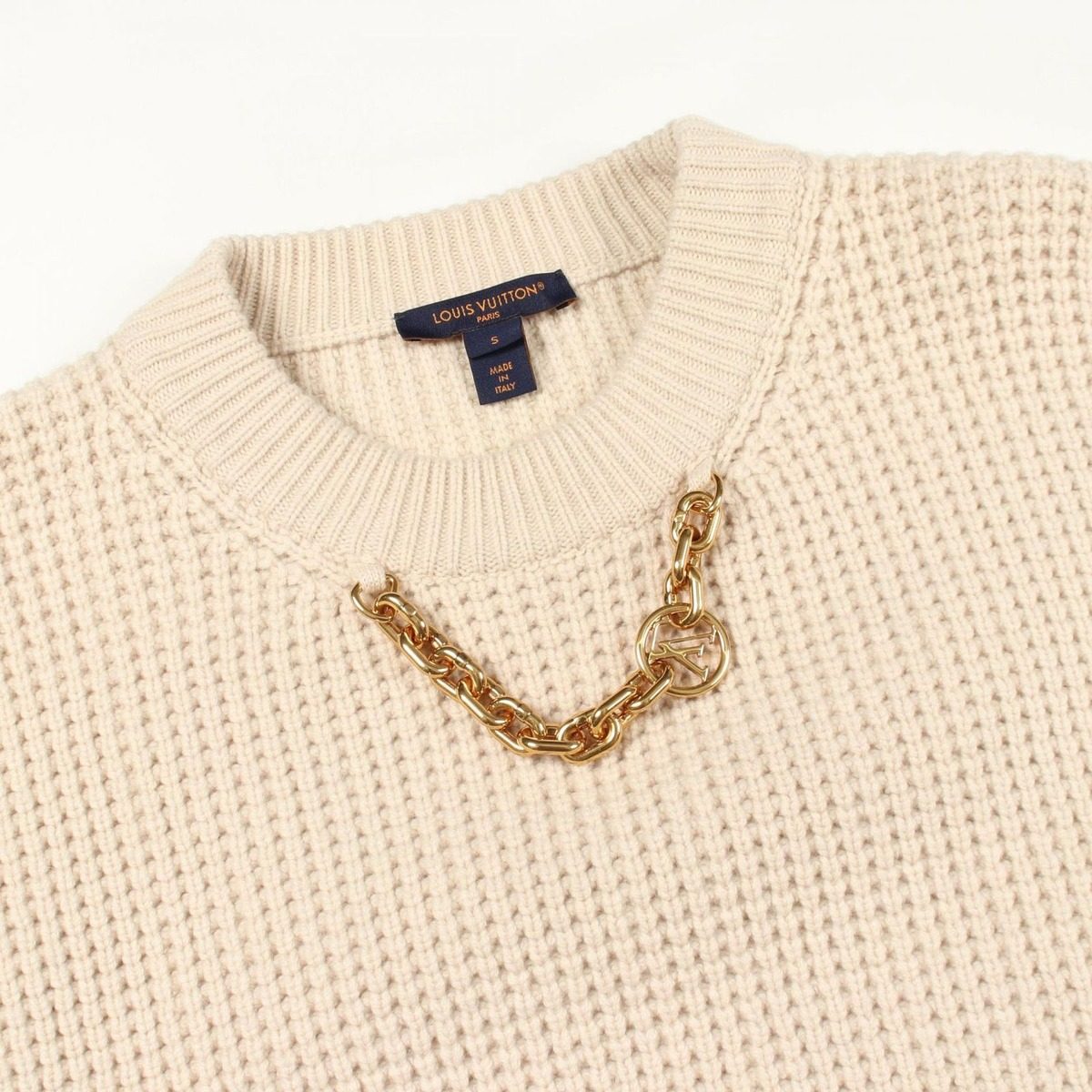 Louis Vuitton Knit Chain Crew Neck Dwf Wool Cashmere Sweater — view 7