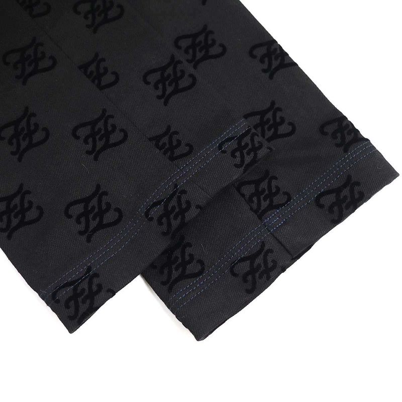 Fendi Calligraphy Flocky Denim Pants Flp585 A5xb Black 40