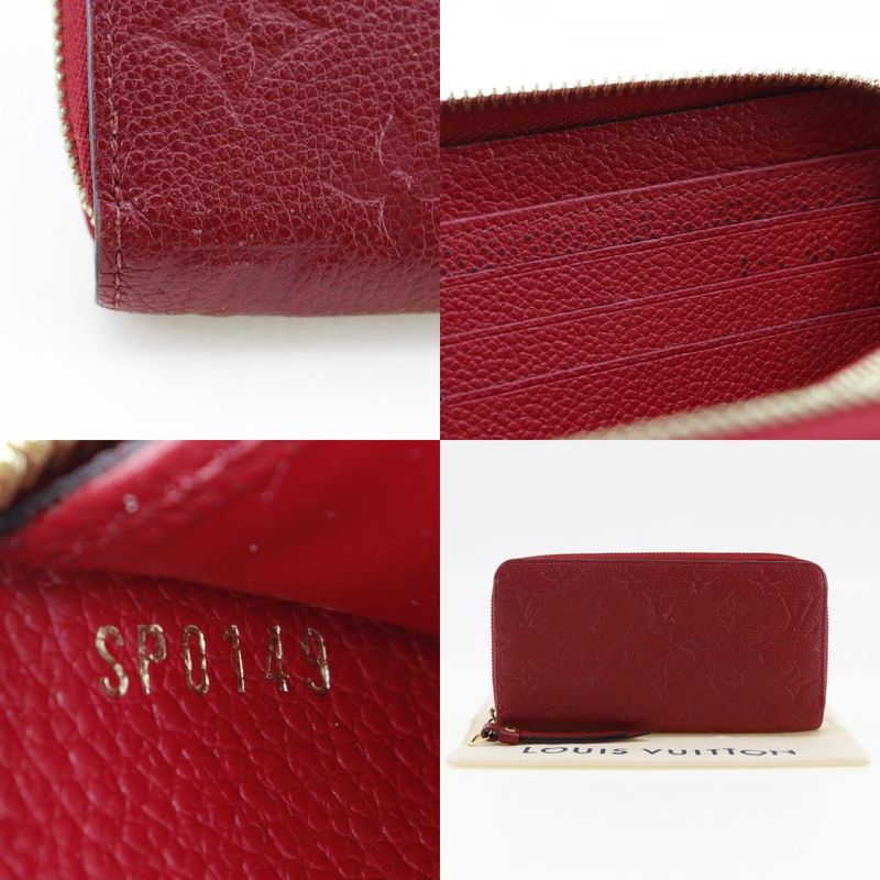 Louis Vuitton Zippy Wallet M60737 Monogram Empreinte Threes Red Sp0149 Ladies