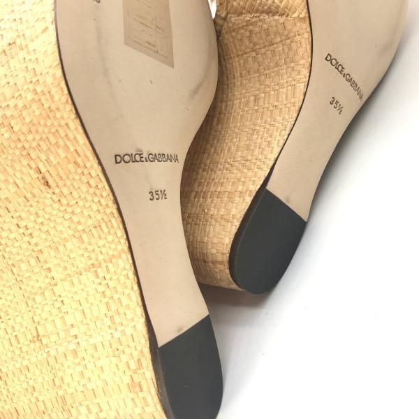 Dolce & Gabbana Straw Wedge Sandals 35.5