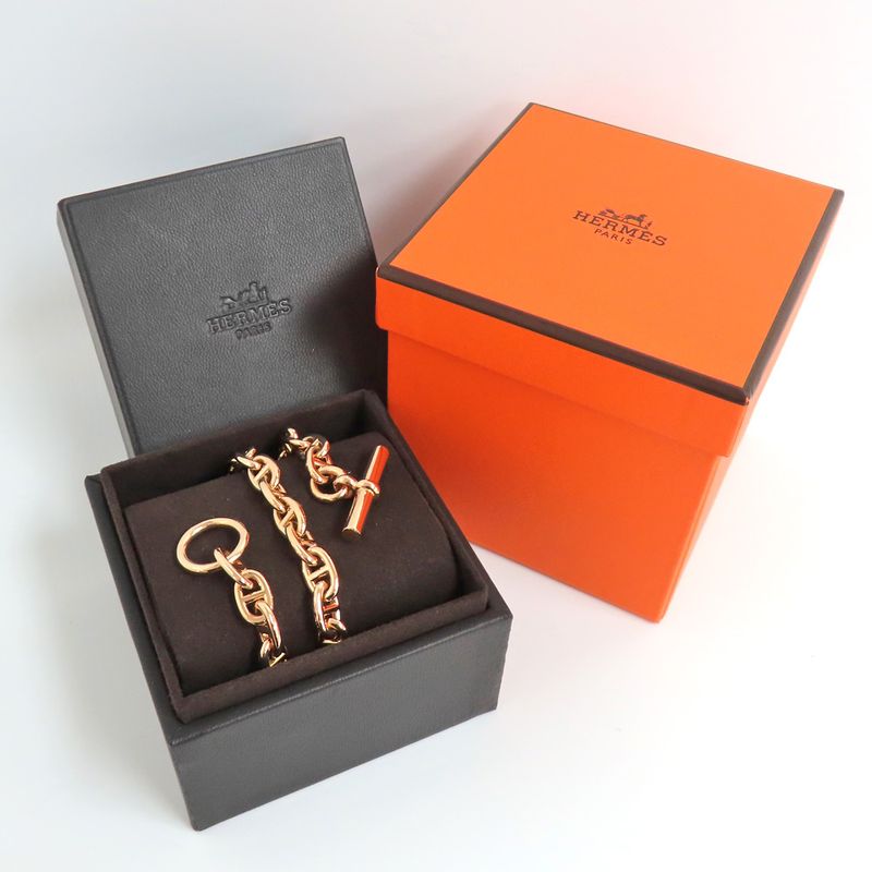 Hermes Necklace Chaine D'ancre PM 43 Pieces 43 Links Chain 18K Pink