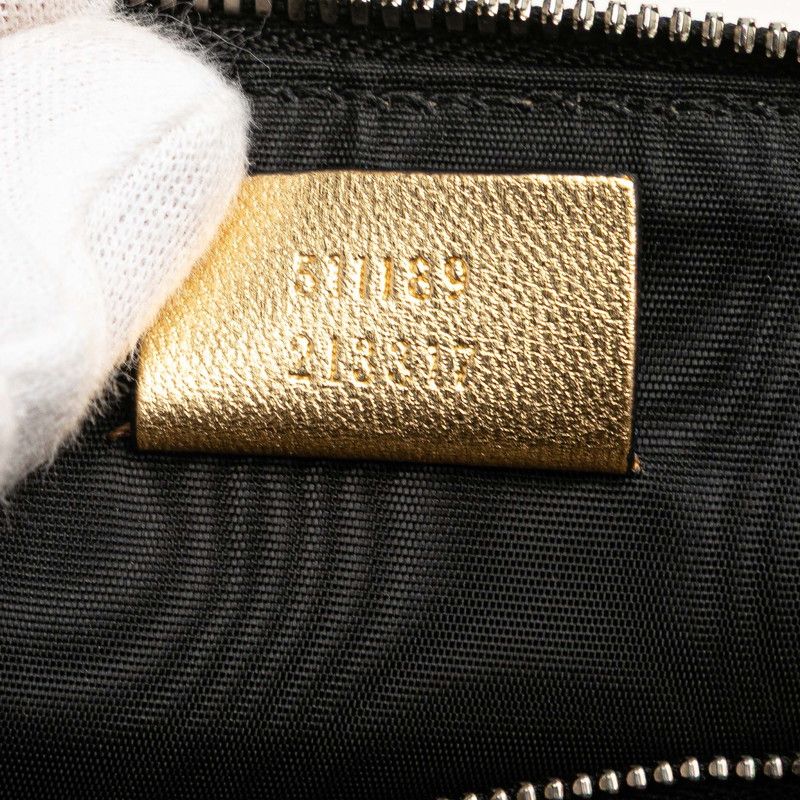 Gucci X SEGA Guccy Print 511189 Gold Black Leather Women's Gucci
